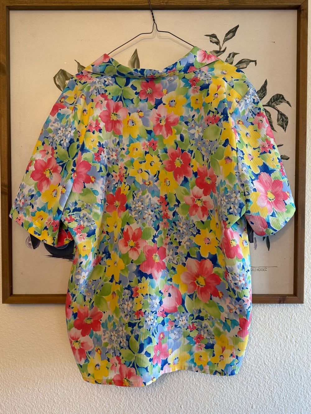 Allison Daley Women’s Floral Button-Down Shirt - Yellow, Pink, Blue,‎ Green - Picture 4 of 4